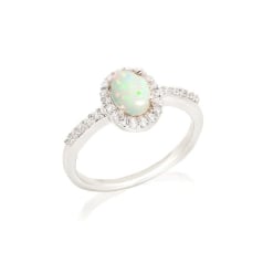 Ovale ring met opaal en...