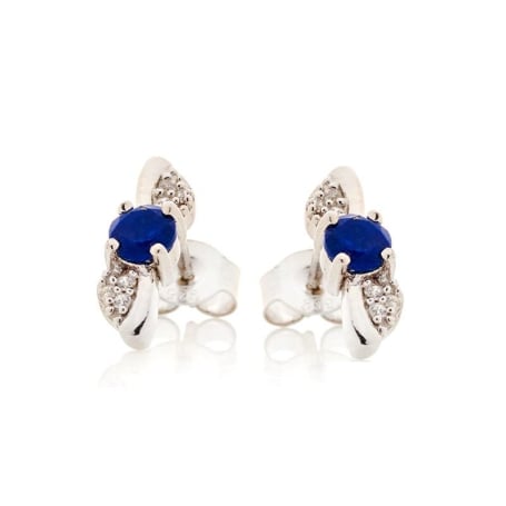 Cercei cu lapislazuli albastru natural, din argint 925 placat cu rodiu