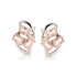 Earrings with natural rose quartz, in 925 rhodium silver