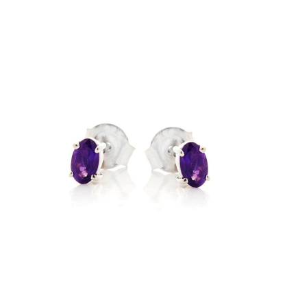 Pendientes con amatista violeta natural, en plata 925 rodiada