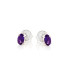 Pendientes con amatista violeta natural, en plata 925 rodiada