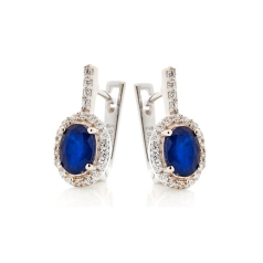 Drop earrings with sapphire...