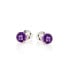 Runde Ohrstecker mit natürlichem violettem Amethyst, aus 925er rhodiniertem Silber