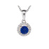Pendentif avec lapis-lazuli et oxyde de zirconium, argent rhodié 925, 0,9+0,7 cm