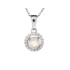 Moonstone and zirconium oxide pendant, 925 rhodium silver, 0.9+0.7 cm