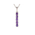 Colgante con amatista violeta ovalada, en plata 925 rodiada, altura 2+0,7 cm