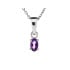 Colgante con amatista violeta, en plata 925 rodiada, altura 0,5+0,7 cm