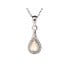 Colgante gota con ópalo y óxido de circonio, en plata 925 rodiada