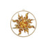 Birch and amber sun decoration and charging plate, diameter 11 cm