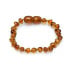 Babyarmband mit Cognac-Bernstein, Schraubverschluss, 12-13 cm
