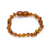 Bracelet bébé avec ambre cognac, fermoir vis, 12-13 cm