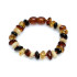 Bracelet bébé avec ambre multicolore, fermoir vis, longueur 12-13 cm