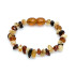 Baby bracelet with multi-colored amber chips, screw clasp, length 12-13 cm