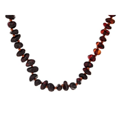 Collier bébé avec ambre multicolore, fermoir clip, longueur 32 - 33 cm