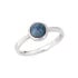 Inel cu opal albastru dublu australian rotund, din argint 925 placat cu rodiu