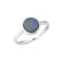 Bague avec opale bleue doublet d'Australie ronde, en argent rhodié 925