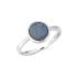 Inel cu opal albastru dublu australian rotund, din argint 925 placat cu rodiu