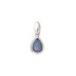 Pendente goccia doppietto opale blu, argento 925 rodiato, altezza 0,9+0,6 cm