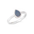 Bague avec opale bleue doublet d'Australie goutte, en argent rhodié 925