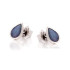Clous d'oreilles avec opale bleue doublet goutte, en argent rhodié 925