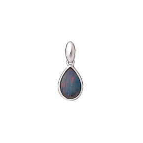 더블릿 블루 오팔 드롭 펜던트, 925 로듐 도금 실버, 높이 1+0.7 cm