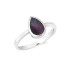 Bague avec opale bleue doublet d'Australie goutte, en argent rhodié 925
