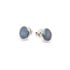 Cercei cu oval dublu opal albastru, din argint 925 placat cu rodiu