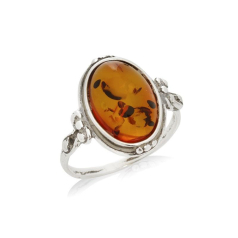 Anello con ambra cognac...