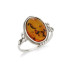 Ring mit ovalem Ostsee-Cognac-Bernstein, gefertigt aus gealtertem Silber 925