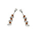 Dangle earrings with natural cognac amber, in 925 rhodium silver