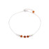 Armband mit cognacfarbener Bernsteinkugel, aus 925 rhodiniertem Silber, Länge 23+4 cm