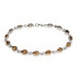 Pulseira com gota âmbar conhaque, em prata 925 banhada a ródio, comprimento 18 cm