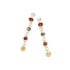 Brincos longos com âmbar natural multicolorido, em prata 925 com banho de ródio