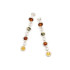 Pendientes largos con ámbar natural multicolor, en plata 925 rodiada