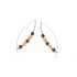 Pendientes largos con bola de ámbar multicolor, en plata 925 rodiada