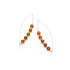 Long earrings with cognac amber ball, in 925 rhodium silver