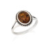 Bague avec ambre cognac de la mer Baltique ovale, en argent vieilli 925