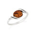 Ring mit ovalem Ostsee-Cognac-Bernstein, gefertigt aus gealtertem Silber 925