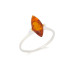 Bague avec ambre cognac de la mer Baltique navette, en argent rhodié 925