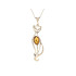 Kat hanger met ovale cognac barnsteen, in 925 goudkleurige zilver, hoogte 5,5+1 cm