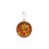 Lebensbaum-Anhänger mit Cognac-Bernstein, aus 925 rhodiniertem Silber, Durchmesser 2+1 cm
