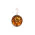 Pendentif arbre de vie avec ambre cognac, en argent rhodié 925, diamètre 2+1 cm