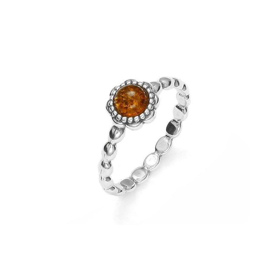 Bague En Ambre De La Baltique Plaqué Argent 925 - Taille 7, Ovale, Faite Main En Inde