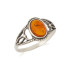 Bague avec ambre cognac naturel de la mer Baltique, en argent vieilli 925