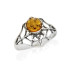 Spider ring with natural cognac amber, in aged 925 silver