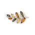 Brooch with natural multi-colored amber from the Baltic Sea, in 925 rhodium-plated silver