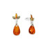 Boucles d'oreilles pendantes avec ambre multicolore, en argent rhodié 925