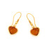 Boucles d'oreilles avec ambre cognac naturel, en argent doré 925