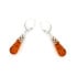Oorbellen met natuurlijk cognac-amber, in gerhodineerd zilver 925