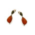 Boucles d'oreilles pendantes avec ambre multicolore naturel, argent rhodié 925